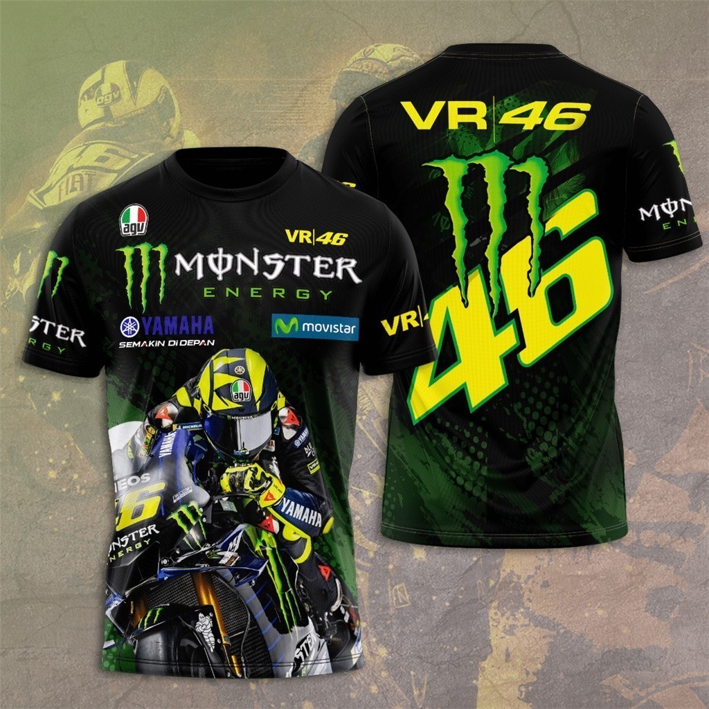 2025 ใหม่ 3D พิมพ์ Yamaha VR46 Yamaha เสื้อยืดรถจักรยานยนต์