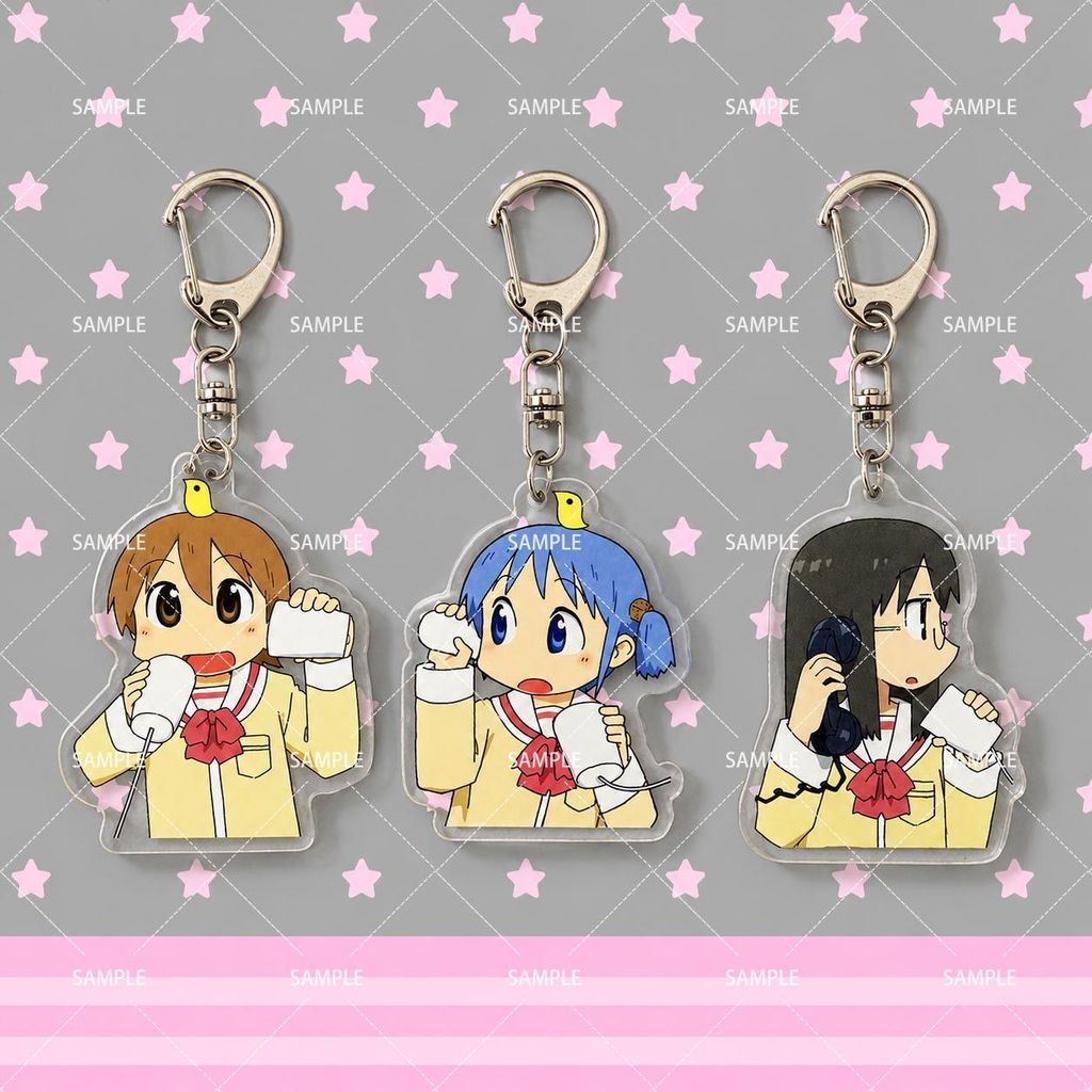 Nichijou กระดาษถ้วย Ver อะนิเมะพวงกุญแจ Naganohara Mio อะคริลิค Key Chain Kawaii พวงกุญแจกระเป๋าจี้เ