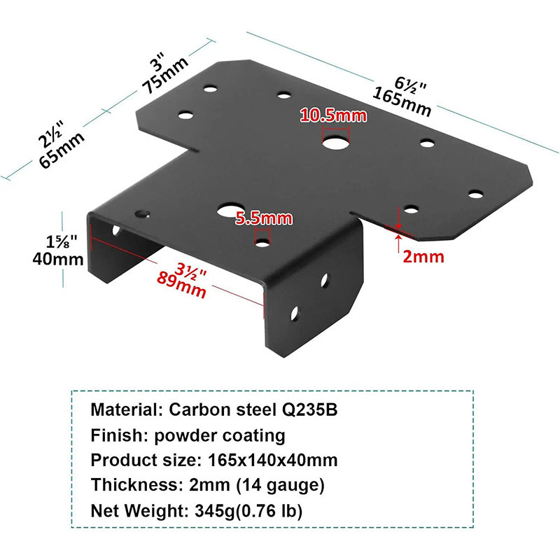 Multi-Type โลหะคอลัมน์ Beam Connector Heavy-Duty Cross Beam Bracket Deck สนับสนุน Beam Bracket สําหร