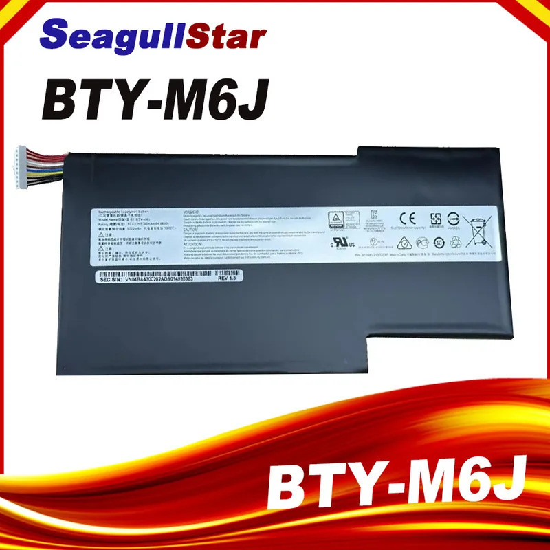 แบตเตอรี่ BTY-M6J ใหม่ BTY-M6J แบตเตอรี่แล็ปท็อปสําหรับ MSI GS63VR GS73VR 6RF-001US BP-16K1-31 9N793