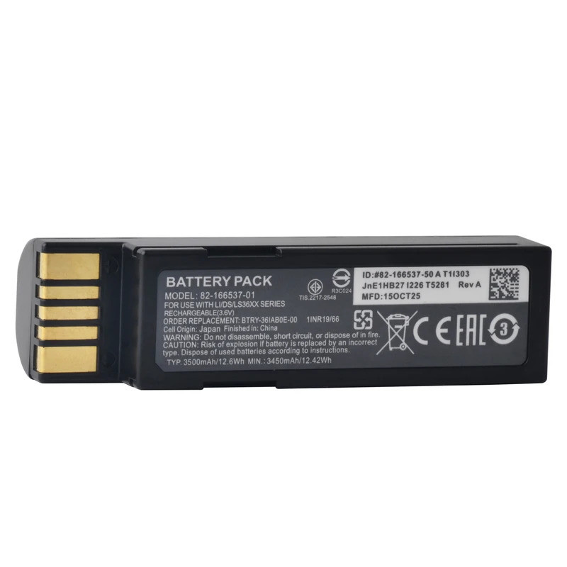สําหรับม้าลาย 82-166537-01 แบตเตอรี่ 3500mAh Barcode Scanner แบตเตอรี่สําหรับ Zebra LS3678 DS3600 DS