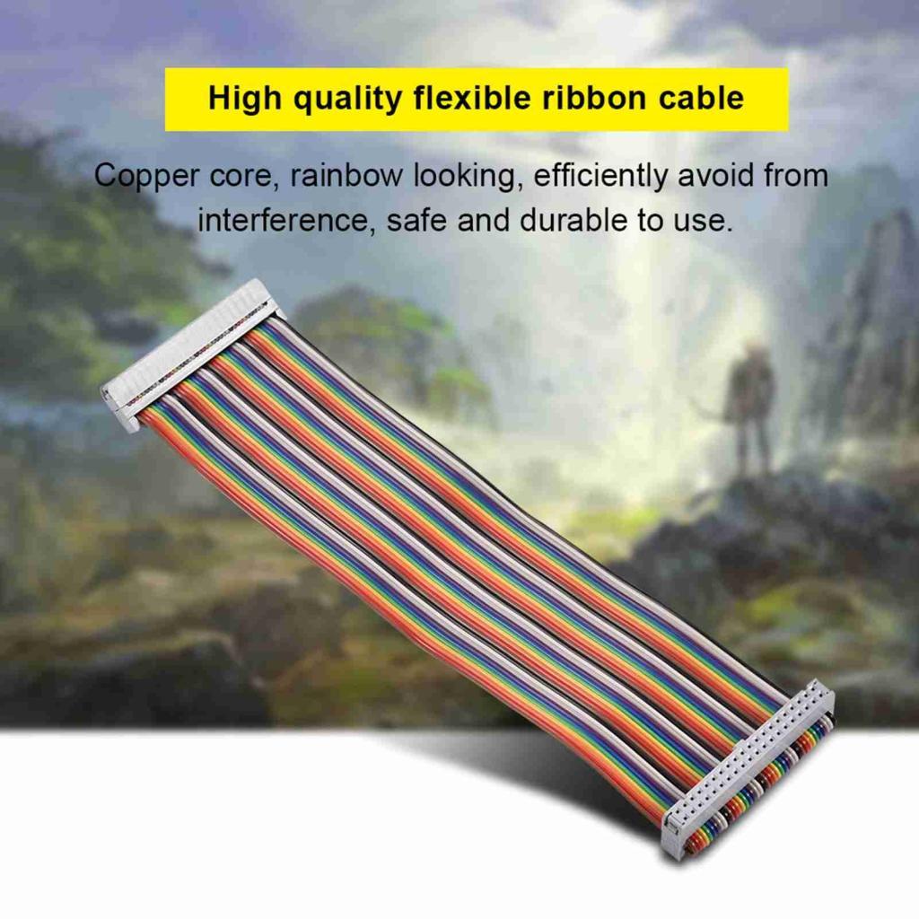 Treee Jumper Wires ชายหญิง GPIO Ribbon Cable Gpio 40 Pin Rainbow Interface