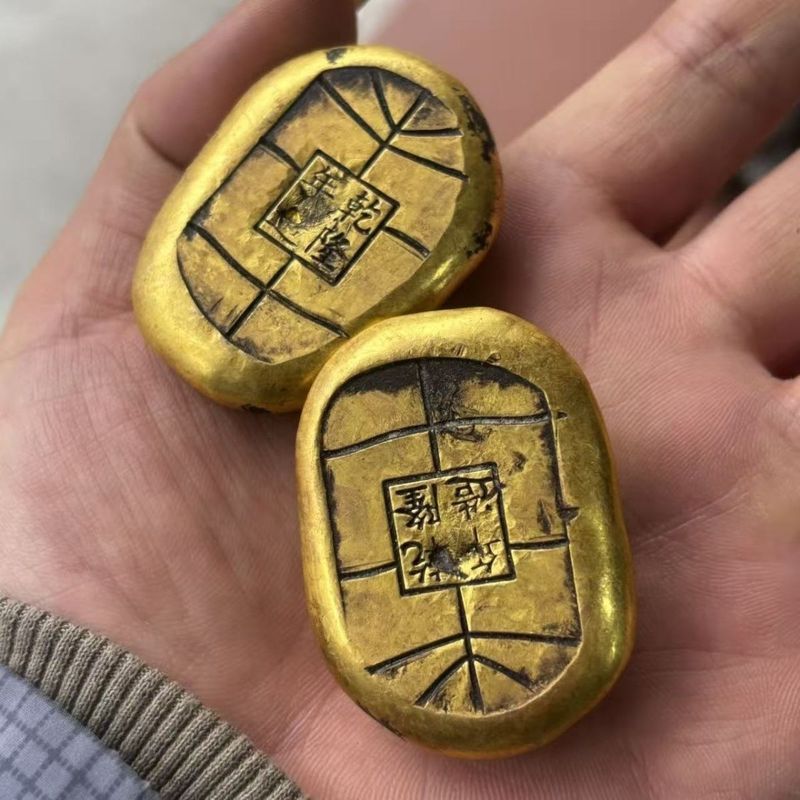 .Solid Qianlong Year-Made Gossip Gold Nuggage Pulp Warm Delicate Old Spice Fine Workmanship ความยาว 