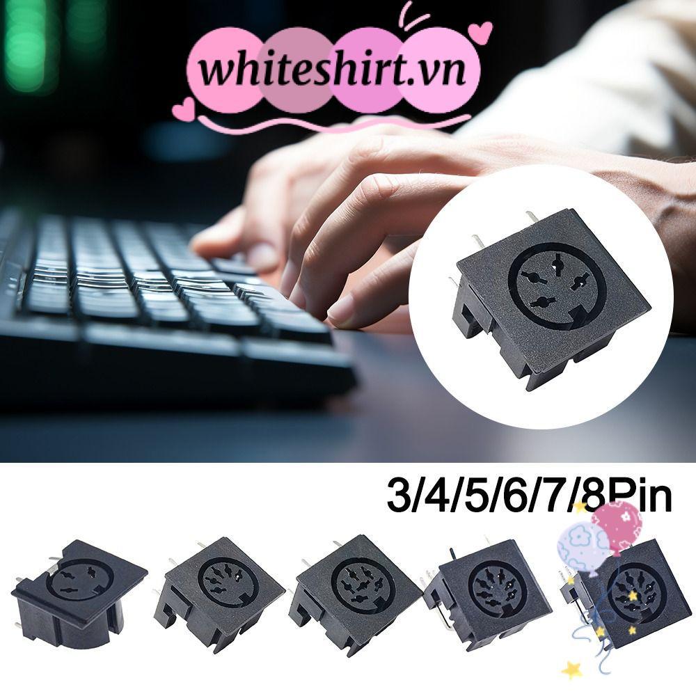 WHITESHIRT DIN Mini Jack, 3 4 5 6 7 8 Pin 4 P/5 P/6 P/7 P/8 P แผง PCB Mount DIN หญิงซ็อกเก็ตเชื่อมต่