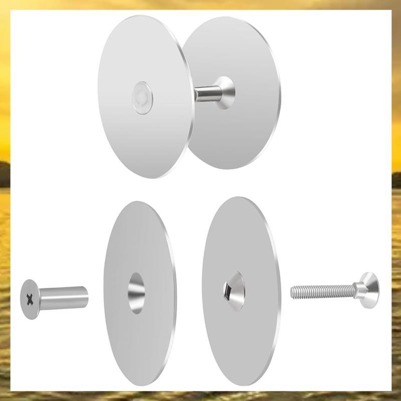 (PT L)2 ชุดฝาครอบรูประตูแผ่นลูกบิดประตูฝาครอบรูสําหรับ Home Security สีเงิน