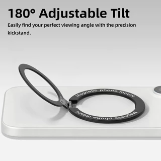 GOOJODOQ ที่วางโทรศัพท์แบบแม่เหล็ก ใช้ได้กับ MagSafe 180° กริปเนื้อโลหะเปลือย