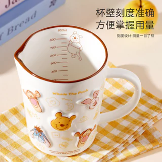[DISNEY]ถ้วยตวงเซรามิกรูปมิกกี้เมาส์/วินนี่เดอะพูห์ สำหรับนม อาหารเช้า และการทำขนม [DK]