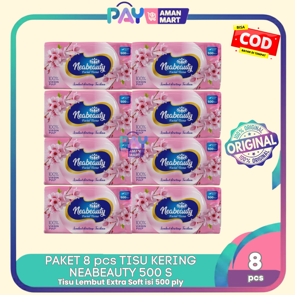 NEABEAUTY 8 PCS PACKAGE FACIAL TISSUE 500 PLY EXTRA SOFT - FACIAL TISSUE - FACIAL TISSUE