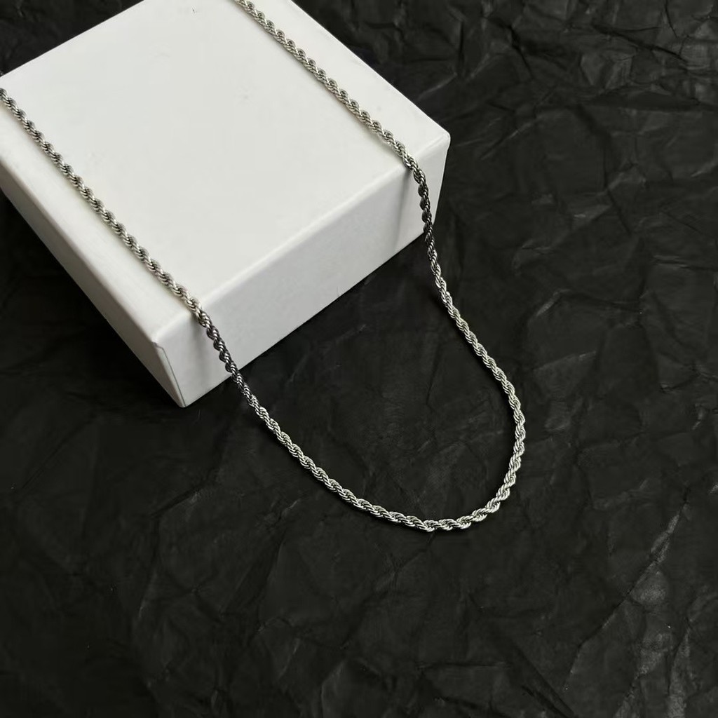 AIF9 สร้อยคอผู้ชายผู้หญิงสไตล์เดียวกัน Clavicle CHAIN Hip-Hop Simple All-Match Nude Chain Plain Chai