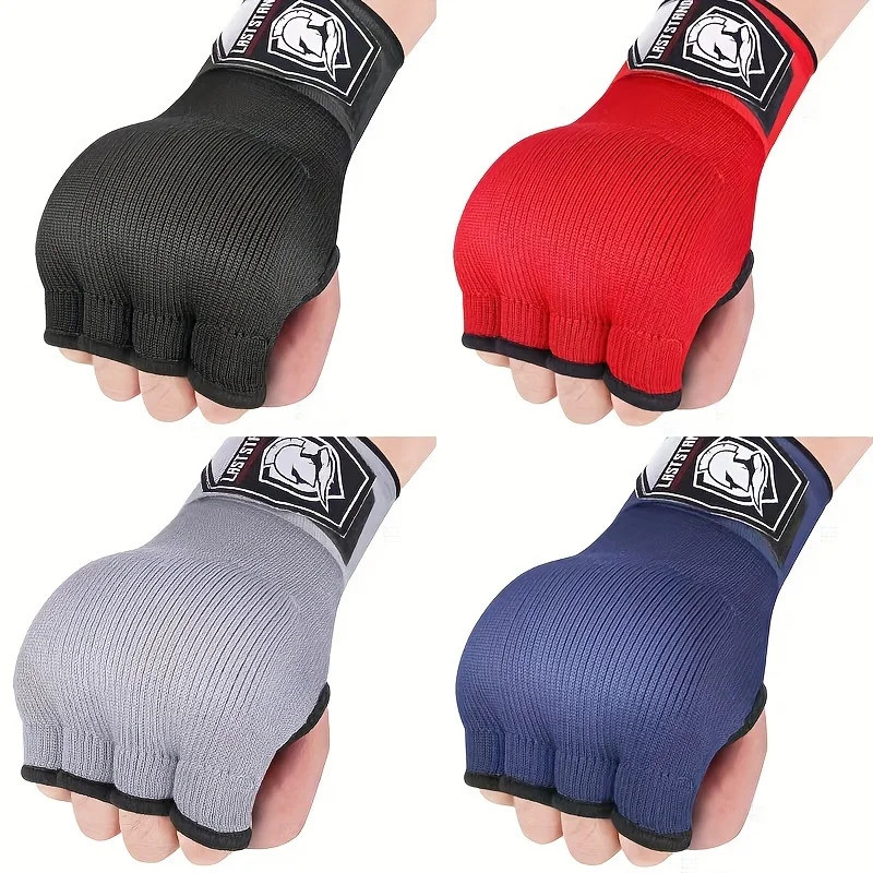Mma ถุงมือชกมวยเจลครึ่งนิ้ว Sanda Muay Thai Training Hand Wrap ถุงมือด้านในพร้อมสายรัดข้อมือยาว Boxi