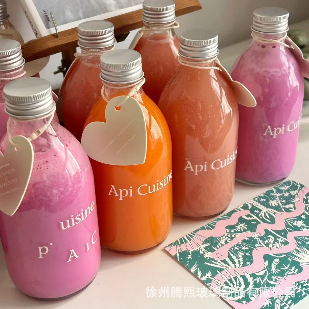 Qiyi ขวดน้ําแร่ Cold Brew ชากาแฟ Cold Brew ขวดแก้วเครื่องดื่มชานมน้ําผลไม้ Sub-bottling ขวดผลไม้ 6.2