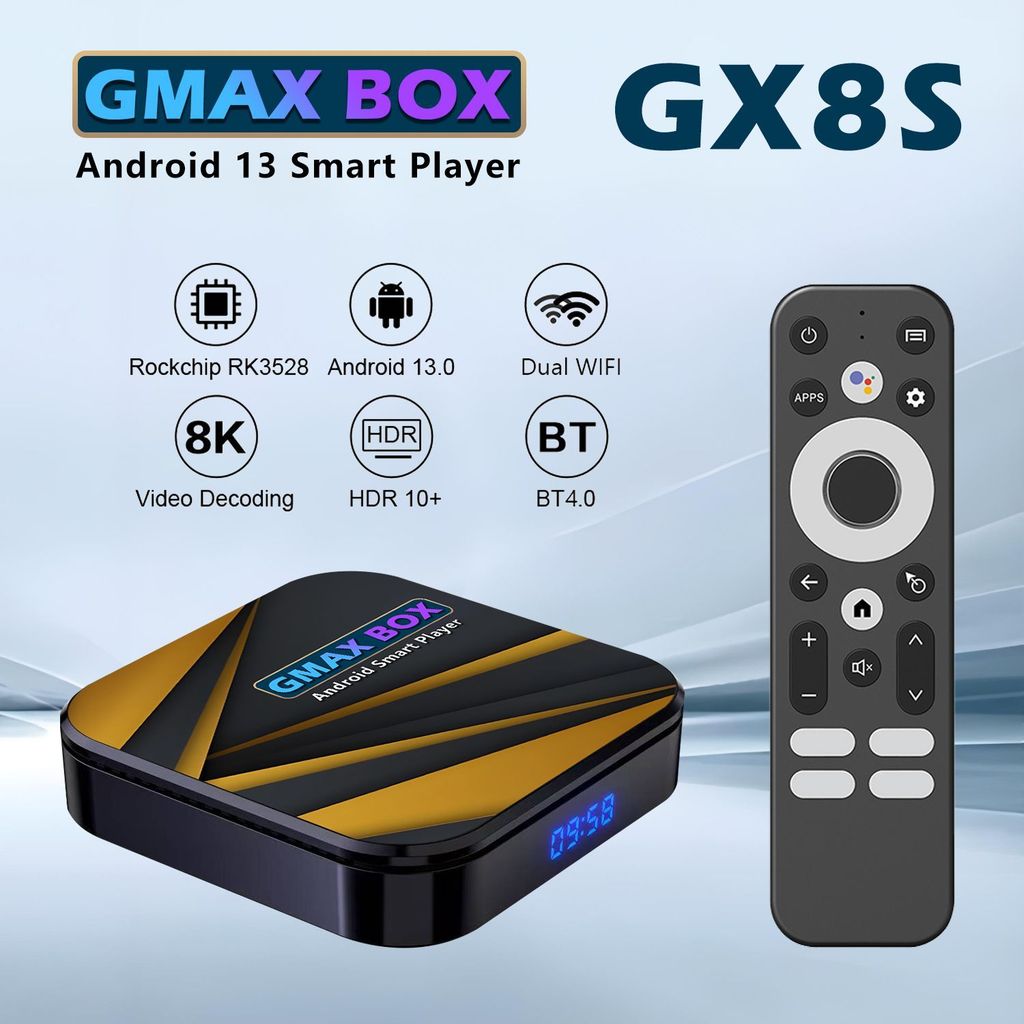 GX8S RK3528 Home Network Set-Top Box Dual-Band WiFi Bluetooth HD Player