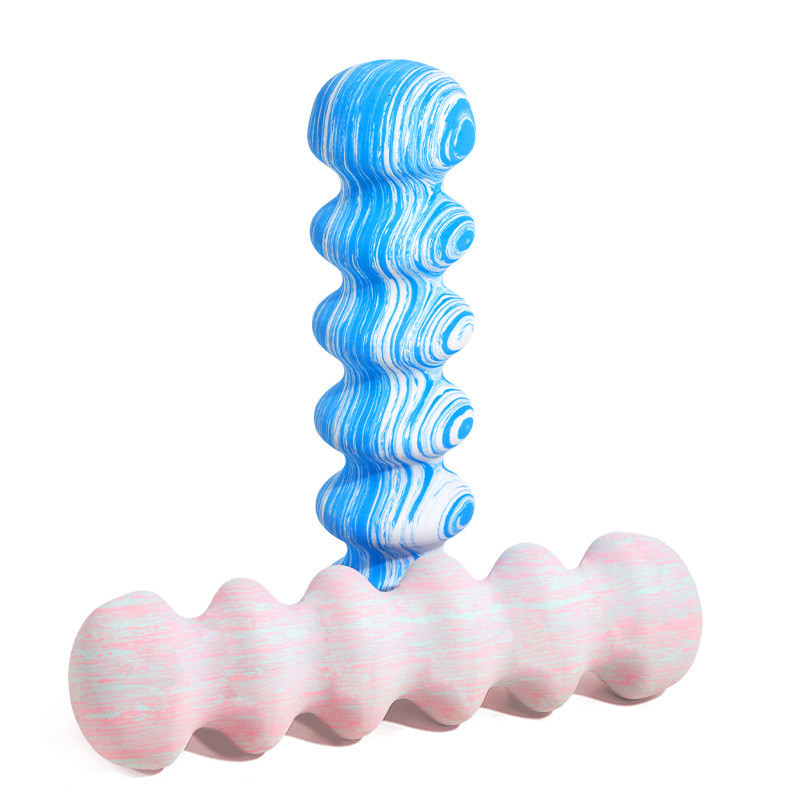Solid Foam Roller กล้ามเนื้อผ่อนคลาย Mace Roller หกหัวคอลัมน์นวด Roller ลูกกลิ้งขา อุปกรณ์โยคะ Lss