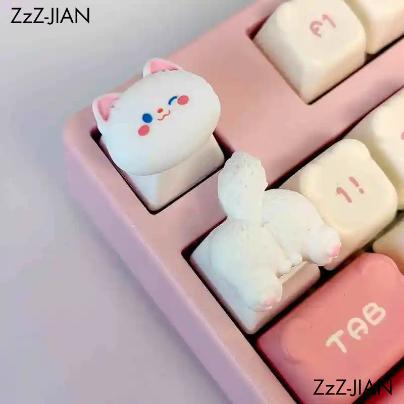 2 ชิ้น/เซ็ตการ์ตูนไม้สุนัข Corgi ผายลม Keycaps ของขวัญทําด้วยมือคีย์บอร์ดตกแต่ง Key Caps