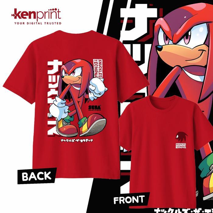 ผ้าฝ้ายแท้สำหรับเสื้อยืดเด็ก KNUCKLES THE ECHIDNA | SONIC |  NON OFFICIAL  |  Cotton 100-150cm