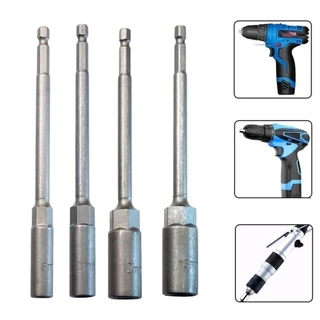 10PC 5-14 มม.ยาวไฟฟ้าเจาะ SOCKET HEAD Bolt NUT DRIVER Bit Impact เจาะ Bits อะแดปเตอร์ซ็อกเก็ตประแจ EXTENSION Bar 150 มม.