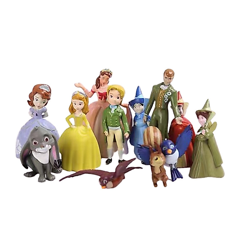 12 ชิ้น/เซ็ต 4-5 ซม.เจ้าหญิงโซเฟีย Firstt อะนิเมะรูปโซเฟีย Amber Mirand Clover James รุ่น Q PVC ตัวเลขการกระทําตุ๊กตาของเล่นเด็กของขวัญ