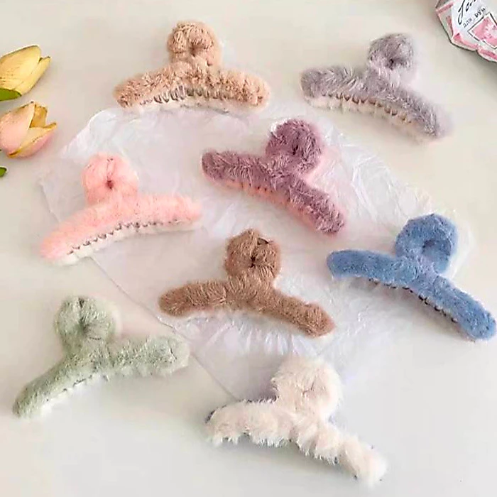 GH-กิ๊บหนีบผม ขนมิ้ง ทูโทน ขนาดใหญ่ 13 cm (พร้อมส่งจากไทย)