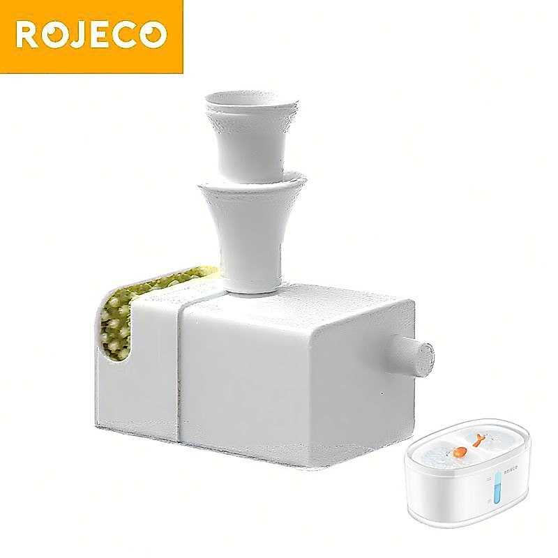 ROJECO ปั๊มน้ําไร้สายสําหรับ 2.5L น้ําพุแมวอัตโนมัติ Dual Cat น้ําพุดื่มสําหรับแมวสุนัขสัตว์เลี้ยง