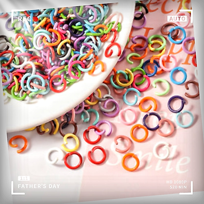 50ชิ้น/ล็อตสีอบสีเปิดแหวนเหล็กแหวนเดียวสร้อยข้อมือสร้อยคอเปิดหัวเข็มขัดเครื่องประดับ ทําเอง อุปกรณ์เสริมวัสดุ