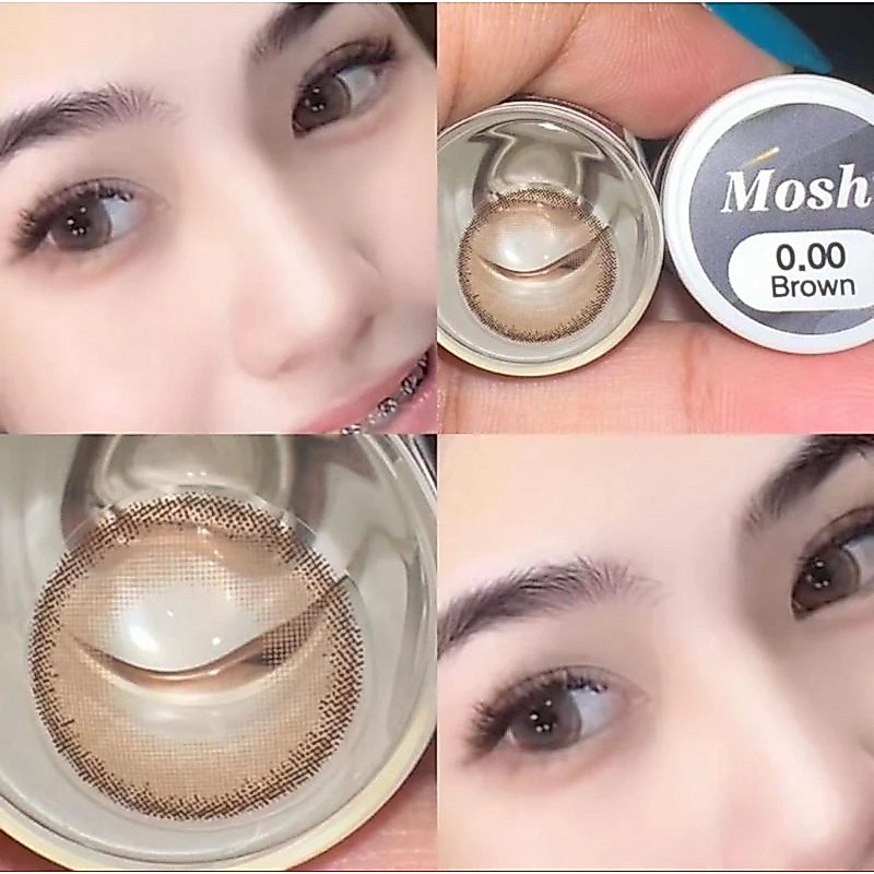 คอนแทคเลนส์ ลาย โมชิ Moshi/momo บิ๊กอาย ฝาขาว Lovely