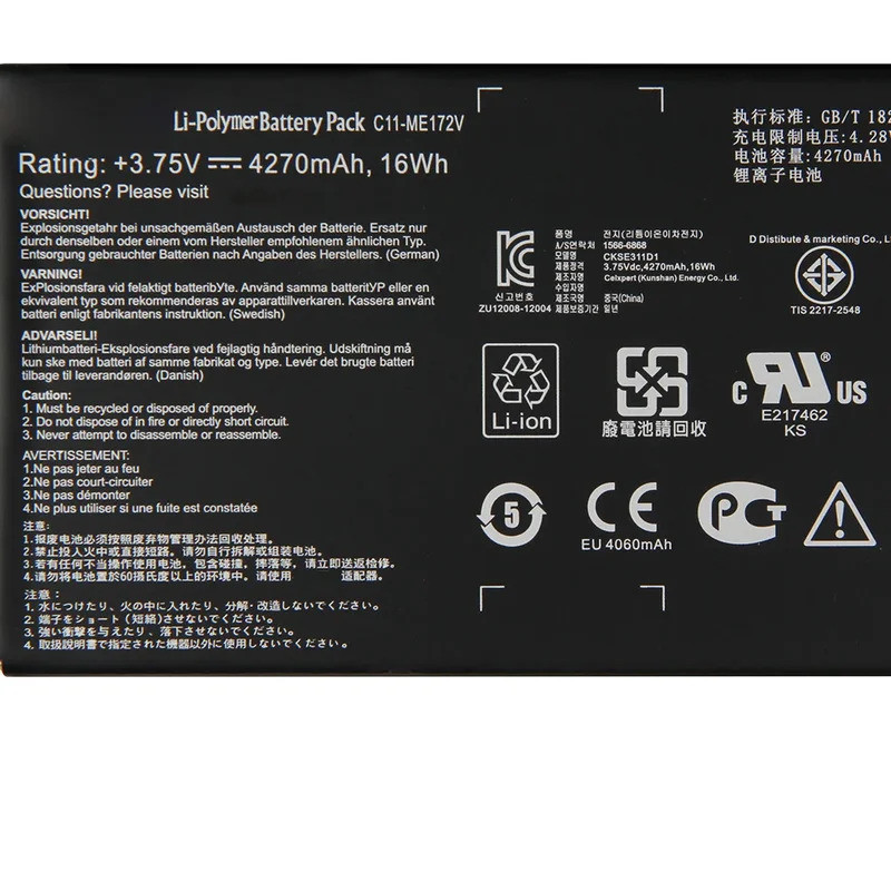 แบตเตอรี่ C11-ME172V สําหรับ ASUS MeMoPad ME371MG k004 ME172V 4270mAh
