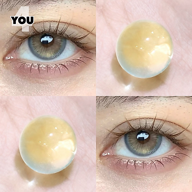Free Solution & Case1Pair Grade Brown Contact Lens Yearly Use 14.5mm