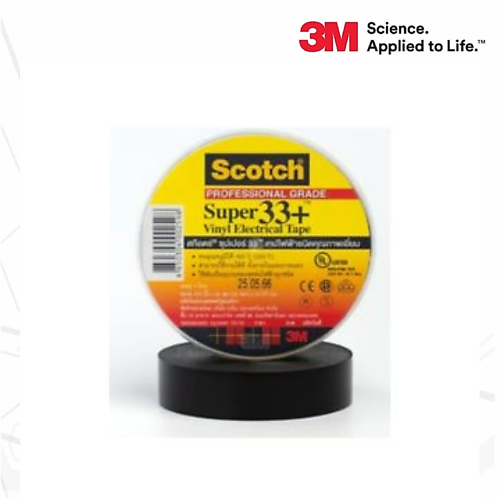 3M เทปพันสายไฟ 33 ขนาด 66 ฟุต เทปฉนวนไวนิลทนแสง UV ความชื้นและสารเคมี