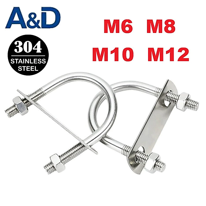 A & D 304 สแตนเลส U-Shaped Clamp U-Shaped Bolt สกรูท่อรหัส CLAMP คลิป Clamp ท่อ M6M8M10M12 การติดตั้งห้องครัวห้องน้ําท่อน้ํา, ชั้นท่อความร้อน Fixing/Workshop อุปกรณ์ท่อน้ํามัน, ท่อเกลียว/วิศวกรรมกลางแจ้งซัพพลายระบายน้ําตรวจสอบการติดตั้งสายไฟ