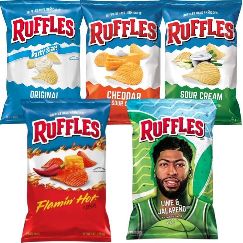 US ข้าวโพดยี่ห้อ Rufus นําเข้า CHIPS POTATO CHIPS RUFFLES POTATO CHIPS 2 จัดส่งฟรี