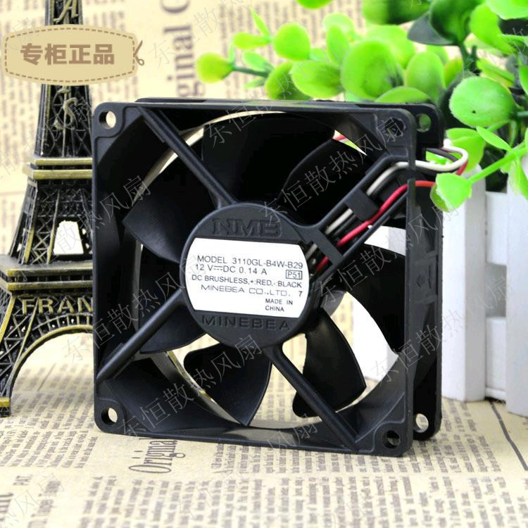 ของแท้ NMB 3110GL-B4W-B29 12V 0.14A 8CM 8025 พัดลมระบายความร้อน 3 สาย