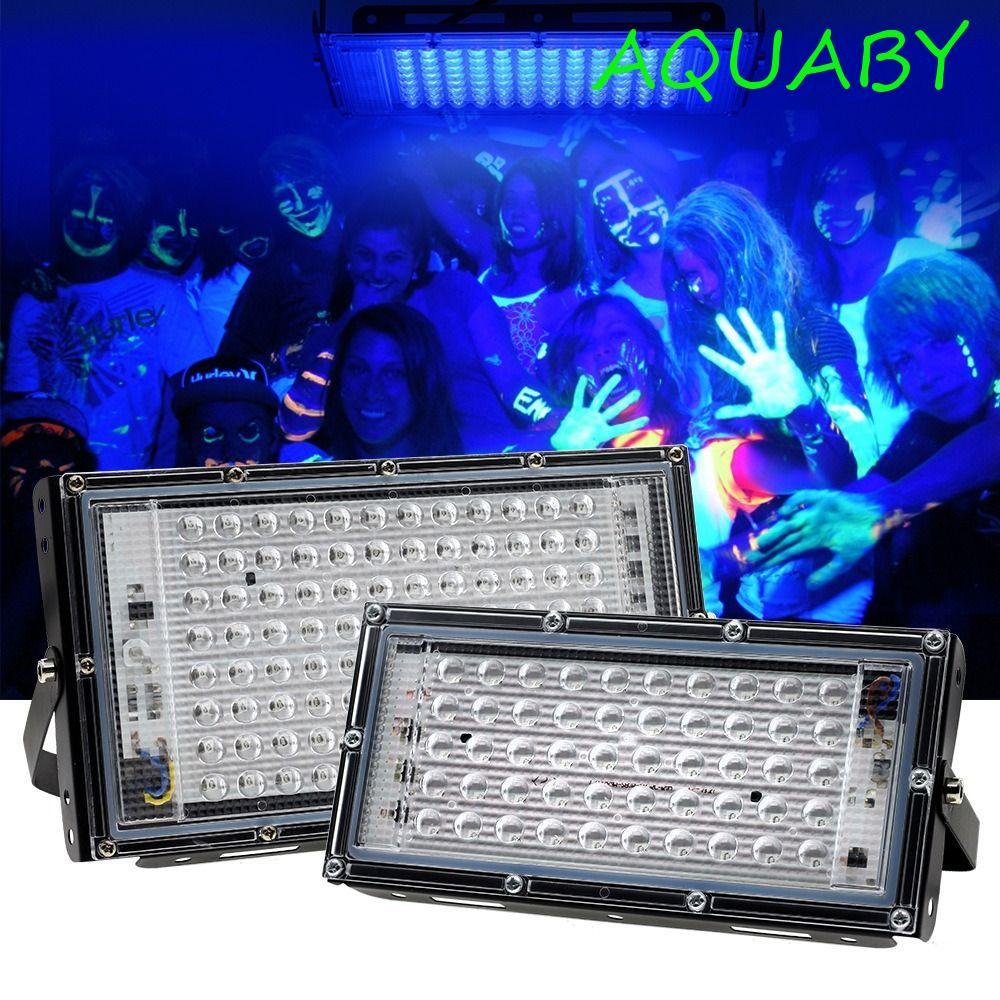 AQUABY UV Floodlight, 395nm 120 Glow UV Lamp, แบบพกพา 50W/100W UV Stage Lamp Bar