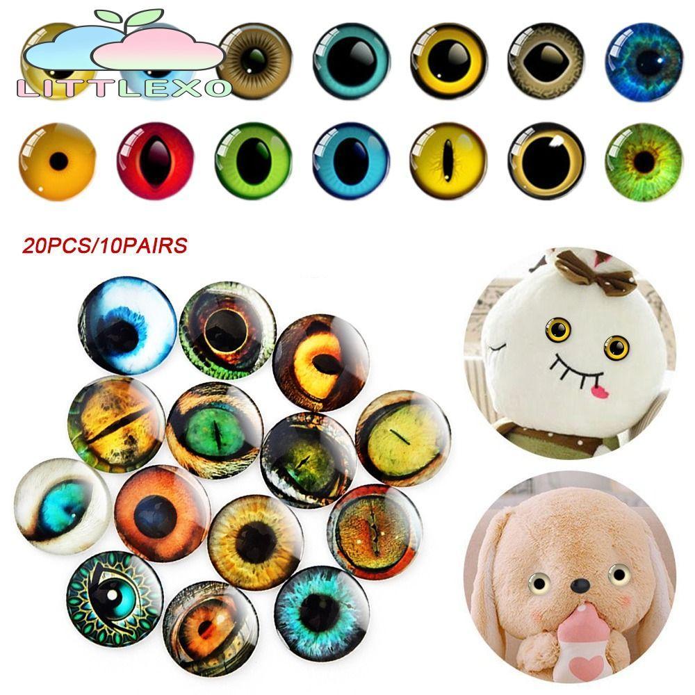 เล็กน้อย 20ชิ้น/10คู่ตางานฝีมือตา,พลาสติกคริสตัลหุ่นคริสตัลตา,ที่มีคุณภาพสูง6มิลลิเมตร-20มิลลิเมตรยัดไส้ของเล่นชิ้นส่วน ทําเอง ตุ๊กตาอุ