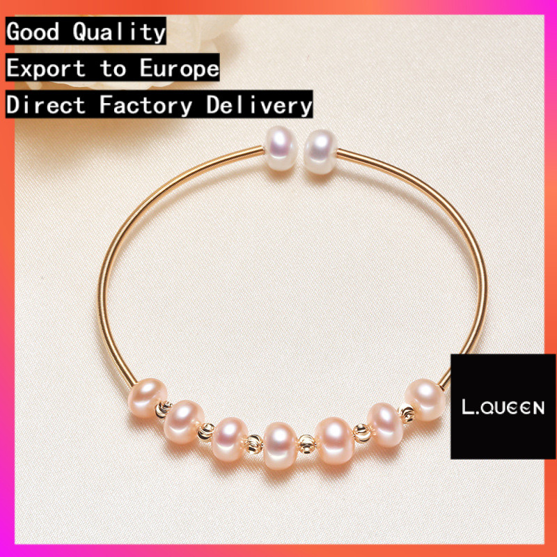 L.QUEEN Jewelry Live Pearl Jewelry สร้อยข้อมือมุกน้ําจืด สร้อยข้อมือ