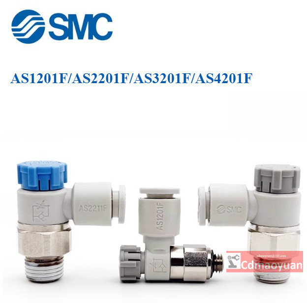 SMC ความเร็ววาล์วปีกผีเสื้อ AS1201F/AS2201F/AS3201F/AS4201F-02-M5-01-03-04SA-06SA-10SA-12SA ข้อต่อนิ