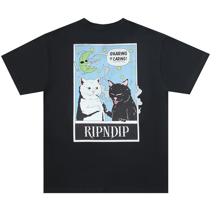 เสื้อยืด RIPNDIP พิมพ์ลาย Cat Fun ทำจากผ้าฝ้ายแท้ระบายอากาศ