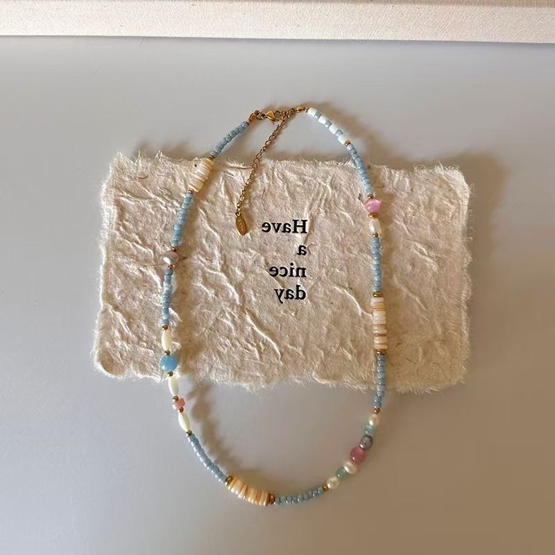 สร้อยคอลูกปัดสีสันสดใส Dopamine ผู้หญิง