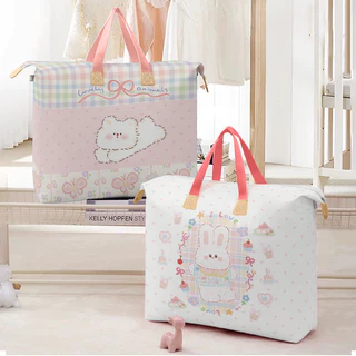 กระเป๋าผ้านวม L/XL กันฝุ่น มีหูหิ้ว ลวดลายน่ารักมาก ขนาดใหญ่ จุได้เยอะ ถุงเก็บผ้านวม ถุงเก็บของ เหมาะสําหรับใช้ในบ้าน