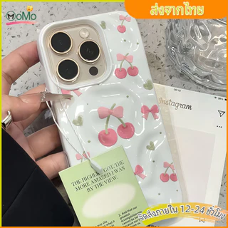 🍒🍒cute เชอร์รี่สไตล์แฟนซี พิเศษ กรณีมือถือ ระดับพรีเมี่ยม เคสหนัง case For iPhone 15 14 12 16 Promax XS XR 7/8 Plus