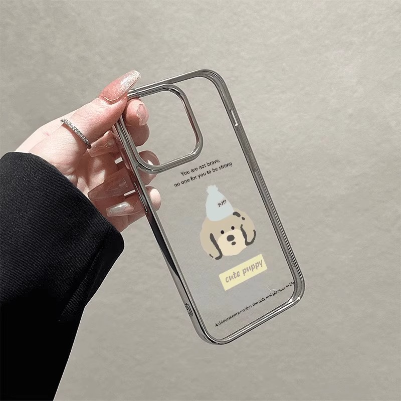 ความรู้สึกขั้นสูง สไตล์อินสตาแกรม  หมาน่ารักfor iPhone เคสไอโฟน 13 12 11 PRO MAX 16 15 14 X XS MAX XR 7/8PLUS หรูหรา - รูปที่ 4