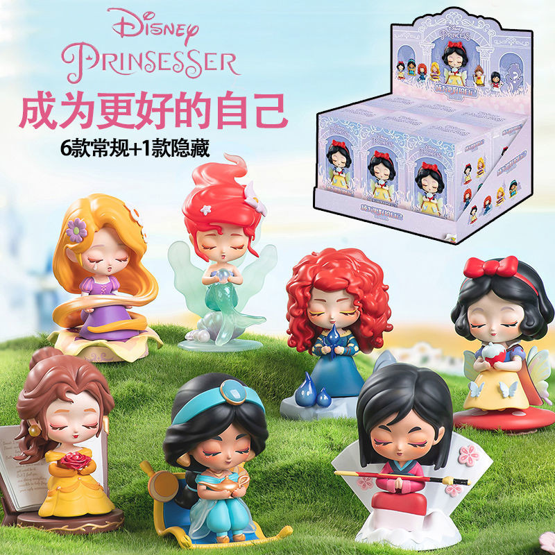 Disney Disney Princess Figure Doll Doll ของแท้ Disney Princess Become Better Self Mystery Box Eyes Closed Girl Figure Cute Snow White Ornament Gift