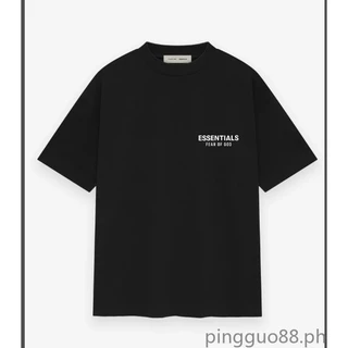 ใหม่ FEAR OF GOD FOG เสื้อยืด Double Thread ESSENTIALS กาวตัวอักษรสำหรับผู้ชายและผู้หญิงแขนสั้นหลวม
