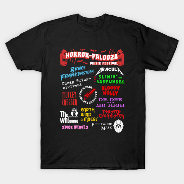 เสื้อยืด Vintage Horror-Palooza Music Festival T-Shirt แท้ Cotton 100% y2k เซ็กซี่ หนาๆ S-5XL สีขาว