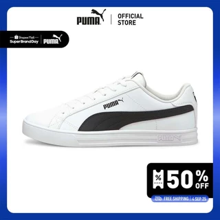 PUMA BASICS - รองเท้ากีฬาข้อต่ำ Smash Vulcanised V3 สีดำ - 38075202