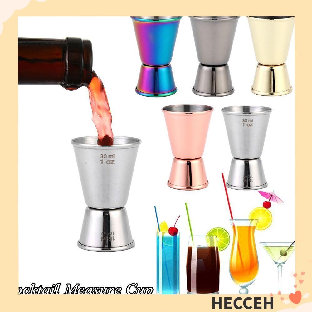 HECCEH วัด Jigger, 1/2-1oz เครื่องปั่นค็อกเทลสไตล์ญี่ปุ่น, เครื่องบาร์สแตนเลส 304 แบบ Dual Shot สําห