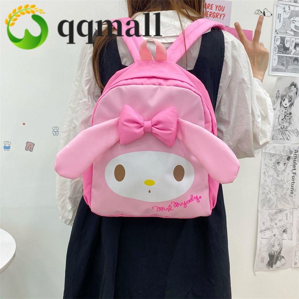 Qqmall กระเป๋าเป้สะพายหลัง กระเป๋านักเรียน จุของได้เยอะ ลาย Kuromi Melody สามารถปรับได้ สําหรับผู้หญิง และเด็ก
