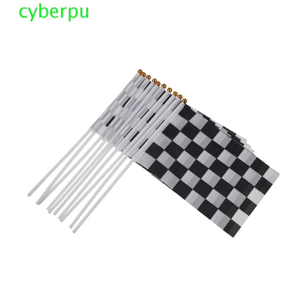 CYBERPULSE Racing ธงโพลีเอสเตอร์สัญญาณ 14*21 ซม. Cheer Race Flag รถ Racing Party Check Flag