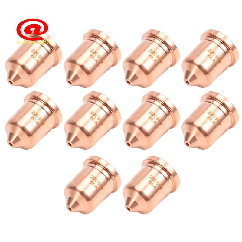 10ชิ้น 220819 65A หัวฉีด Fit สําหรับวัสดุสิ้นเปลืองไฟฉายตัดพลาสม่า 65/85/105