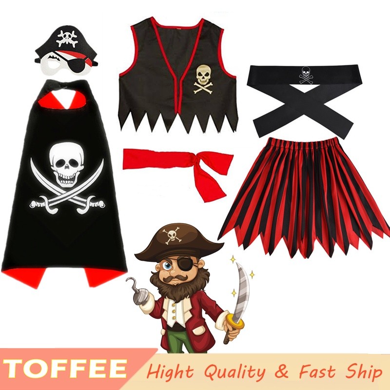 ชุดคอสเพลย์ Pirates of the Caribbean กัปตันแจ็ค Sparrow สำหรับเด็กสาว Halloween