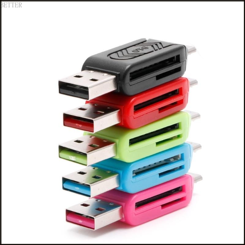 BETT All In 1 Mini USB 2 0 Micro USB OTG SD TF SDXC Card Reader อะแดปเตอร์สําหรับ PC คอมพิวเตอร์แล็ป